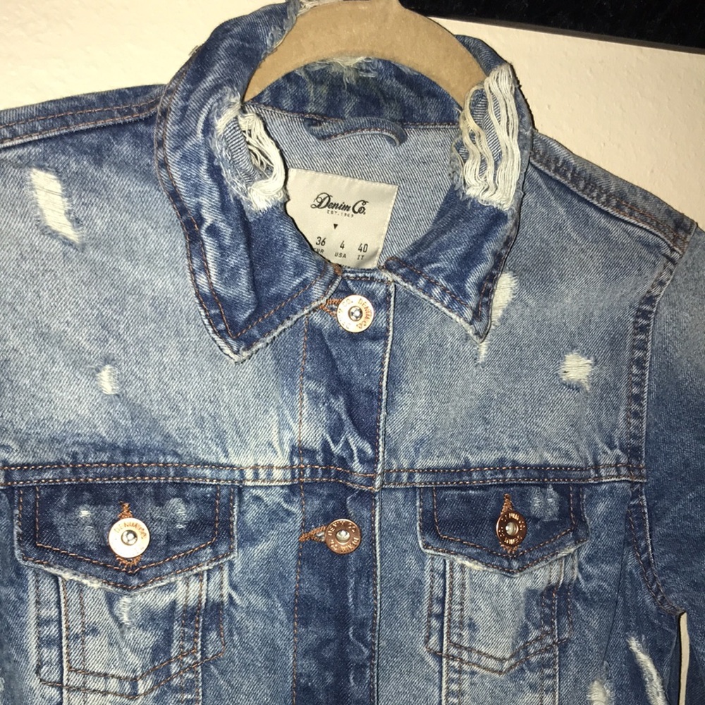 Distressed Denim Jacket - image 4